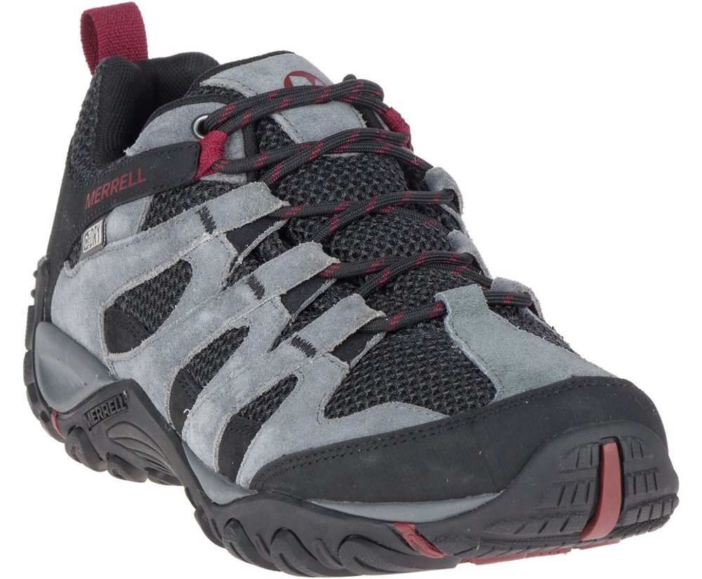 Merrell Hiking Shoes Grey/Black - Alverstone Waterproof Wide Width - Mens 58WJSORBT